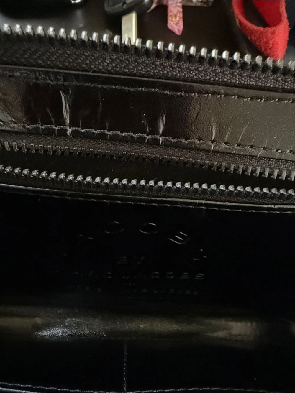 Marc Jacobs Black Zip-Around Wristlet with Logo Script